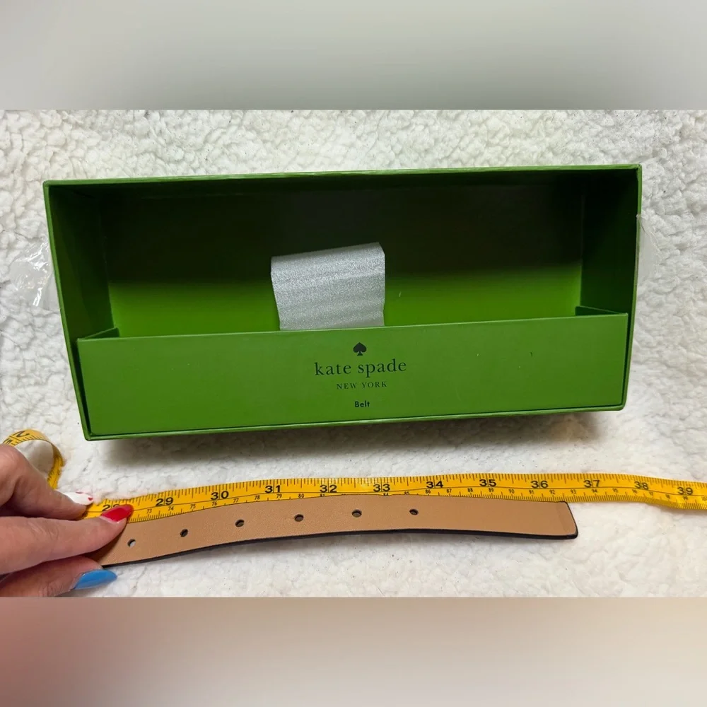 NEW Kate Spade Women’s Synthetic Leather Black Waist Narrow Bow Belt Size S/M